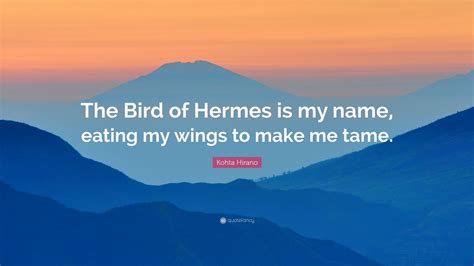 bird of hermes poem|the bird of hermes is my name.